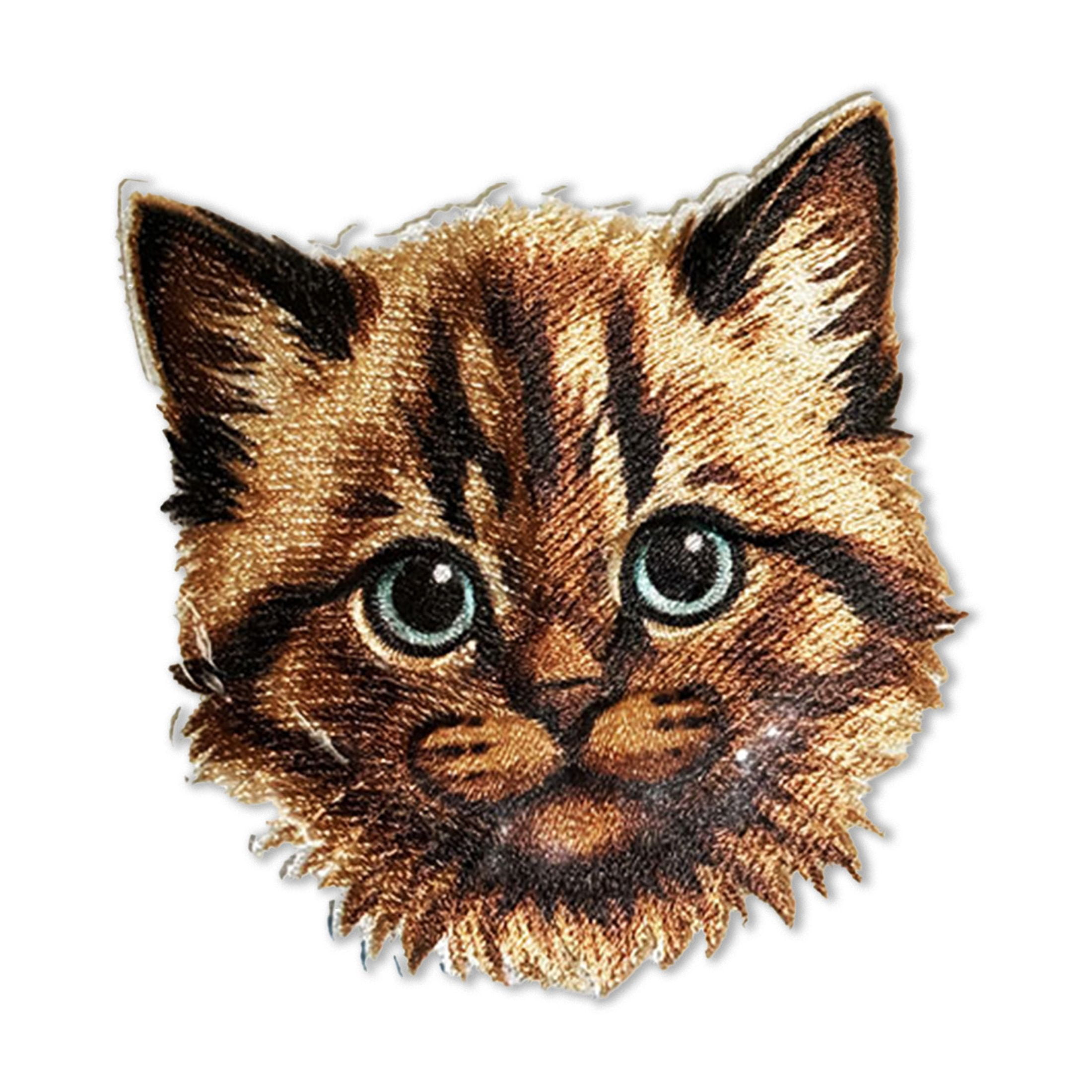 LA VOGUE Cat Embroidered Iron-On Patch, 1 pc - ~11.43 × 8.89 cm (4.5 × 3.5 in)