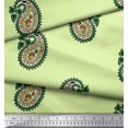 thumbnail image 3 of Soimoi Poly Georgette Fabric Paisley Block Printed Fabric 1 Yard 52 Inch Wide, 3 of 3