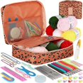 thumbnail image 1 of 59 Pcs Include 5 Skeins Yarn Hooks Needles Storage Bag Crochet Kit with Knitting Accessories Set for Beginners Gift Freeshipping, 1 of 7