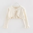 thumbnail image 2 of Hjtefg Girls' Knit Cardigan - Soft Lightweight Sweater | Comfortable Layering Piece for Versatile Styling,Color: White Size: 3-4 Years, 2 of 4