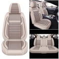 thumbnail image 2 of Maidao Car Seat Covers Full Set for Hyundai for Azera 2006-2017 5 Seats Compatible Airbag Leather Waterproof Front Rear Cushion Protector Full Set Beige, 2 of 6