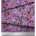 thumbnail image 3 of Soimoi Velvet Fabric Bird & Leaf Bird Decor Fabric Printed Yard 58 Inch Wide, 3 of 3