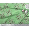thumbnail image 2 of Soimoi Green Moss Georgette Fabric Floral Wreath Geometric Print Sewing Fabric Yard 44 Inch Wide, 2 of 5