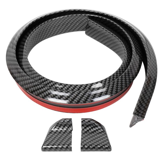 Unique Bargains 59' Carbon Fiber Pattern Car Rear Spoiler Wing Rubber Lip Tail Trunk Roof Trim Sticker Carbon Fiber