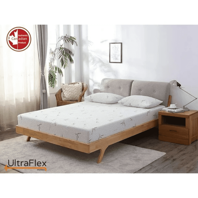 UltraFlex® SolidSleep Double - Canadian-Made FIRM Gel Infused Reversible Comfort With Pressure Relief, Cooling Technology, Bamboo Cover, CertiPUR-US® Certified Foam (Made in Canada)