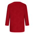 thumbnail image 3 of FAIWAD Hauts Texturés pour Femmes Été Chemises à Manches 3/4 Blouse Décontractée à Col Ras du Cou T-Shirts Basiques de Couleur Unie, 3 of 6