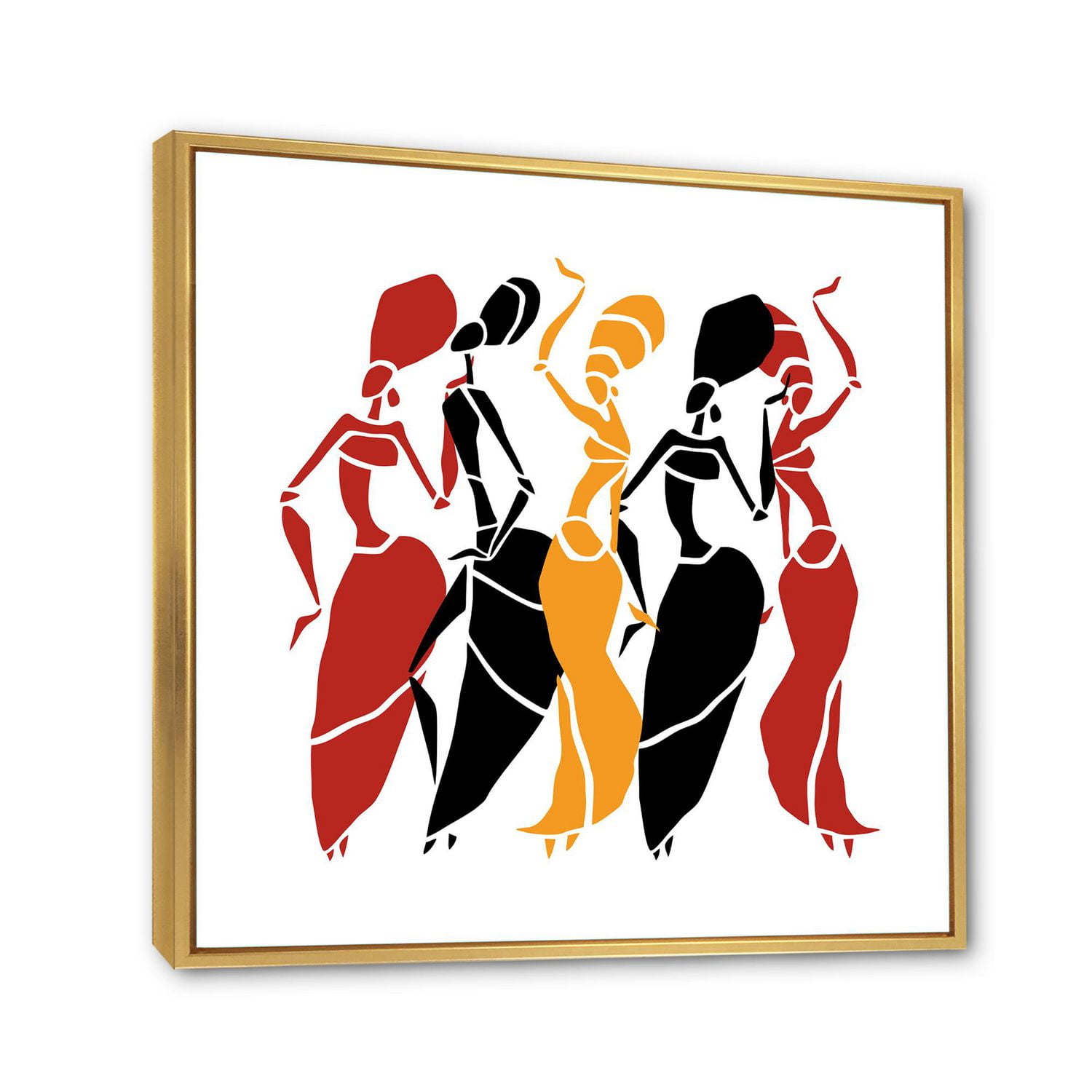 Designart Belles danseuses Silhouettes afro-américaines ART MURAL À CADRE FLOTTÉ