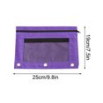 thumbnail image 2 of Binder Pencil Pouch Pencil Pouch for 3 Ring Binder Zipper Pencil Pouch 3 Ring Pencil Pouch Pencil Bags with Zipper Pencil Bag Three Holes Cloth Pencil Case Double Layer Mesh Large Capacity Pencil Bag, 2 of 6