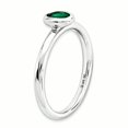 thumbnail image 3 of Bague Émeraude Ovale en Argent Sterling Stackable Expressions Taille 8, 3 of 3