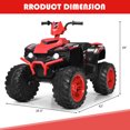 thumbnail image 2 of Patiojoy 12V Electric Kids Quad ATV Ride on Car with LED Lights& Bluetooth Red, 2 of 6