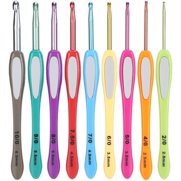 9 Pieces Crochet Hooks Plastic Handle Colorful Crochet Hook Kits for Making Scarf Gloves and Sweaters Different Sizes Crochet Needles Set DIY Yarn Weaving Tools