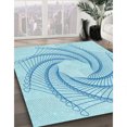 thumbnail image 3 of Ahgly Tapis Rectangulaire Électrique Bleu Lavable en Machine, 7 Pieds x 9 Pieds, 3 of 7