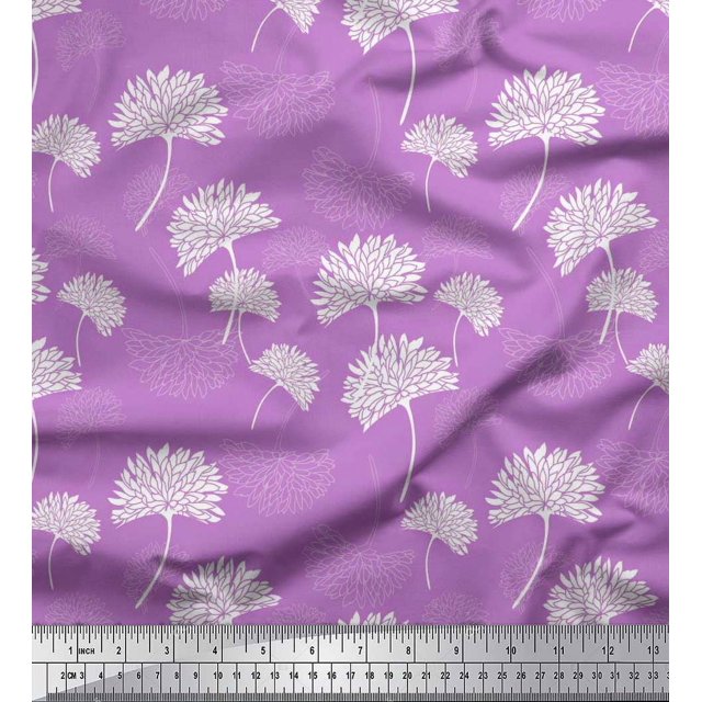 Soimoi Rayon Fabric Flower Artistic Decor Fabric Printed Yard 56 Inch Wide
