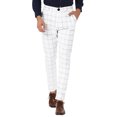 thumbnail image 1 of INSPIRE CHIC Men's Plaid Slim Fit Flat Front Dress Pants with Pockets 32 White, 1 of 7