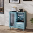 thumbnail image 1 of EastVita 30.7Inch Coffee Bar Cabinet with Wine Glass Rack & Storage, Green, 1 of 6