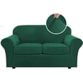 thumbnail image 1 of Modern Velvet Plush 4 Piece High Stretch Sofa Slipcover Furniture Protector Form Fit Luxury Thick Sofa Cover, Machine Washable, 1 of 6