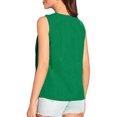thumbnail image 2 of ohmzyzo Camisole pour Femmes Sans Manches à Col Bénitier, Drapé, devant Froncé, Blouse Tendance pour Sorties, Hauts de Bureau Basiques, Tunique, 2 of 6