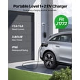 thumbnail image 2 of VEVOR Chargeur EVA Niveau 1&2 Chargeur Portable Courant Réglable 16A 120V 240V avec LCD, 2 of 9