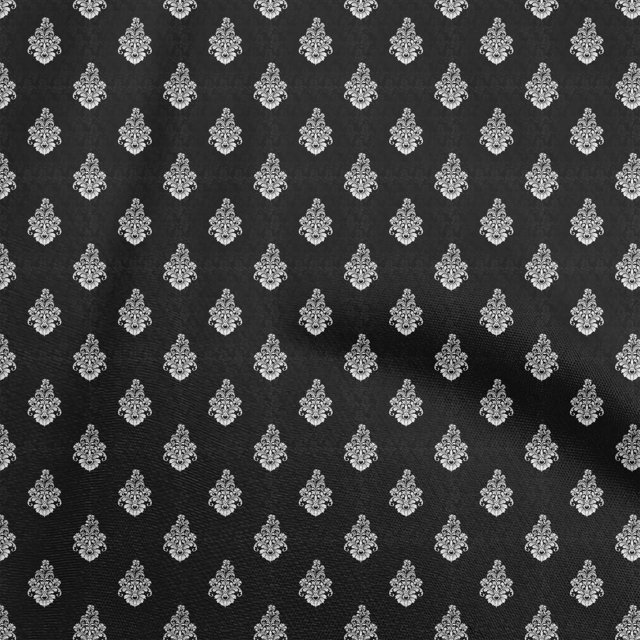 oneOone Rayon Black Fabric Block Sewing Material Print Fabric By The Yard 56 Inch Wide