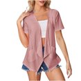 thumbnail image 1 of FAIWAD Women's Short Sleeve Cardigan Casual Summer Lightweight Open Front Solid Color Cardigans, 1 of 6