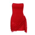 thumbnail image 3 of Robe de Soirée pour Femme en Dentelle Aguichant, Décolleté Plongeant, Légèrement Transparente, Mini-Jupe Ajourée, Désir Pur, 3 of 8