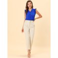 thumbnail image 3 of INSPIRE CHIC Women's Ruffled Sleeveless Vintage Blouses Tops Royal Blue S, 3 of 5
