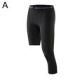 thumbnail image 1 of Mens 3/4 Compression Pants One Leg Tights Athletic Layer Base Basketball Ne P4C9, 1 of 8