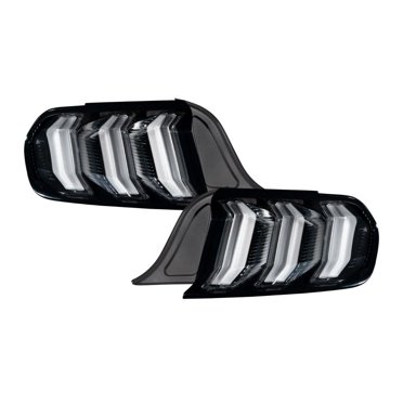 Convient pour Ford Mustang Diode Dynamics 2015-2022 Assemblage de Feu Arrière FL0008 Lentille en Polycarbonate Rouge; Boîtier Noir; Ampoule LED; Ampoule Rouge; Ensemble de 2
