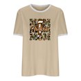 thumbnail image 4 of EQWLJWE Hauts d'Été pour Femmes Hauts pour Femmes en Liquidation Mode Féminine Manches Courtes Col Rond Hauts Amples Blouse Manches Bouffantes Imprimée, 4 of 6
