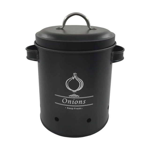 Farmhouse Storage Jar Vintage Vegetable Storage Container with Ventilation Holes black onions