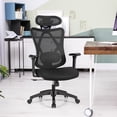 thumbnail image 2 of Costway Chaise de Bureau Ergonomique Dossier Haut en Maille avec Support Lombaire Réglable, 2 of 10