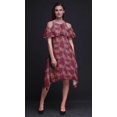 thumbnail image 3 of Bimba Tunique à Épaules Dénudées Imprimée Florale Rouge pour Femmes Robe de Soirée Col Rond - TTG, 3 of 6