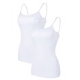 thumbnail image 1 of Charmo Women's Basic Cami Adjustable Spaghetti Strap Built in Bra Tank Top 2 Pack, 1 of 6