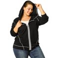 thumbnail image 2 of Unique Bargains Women's Plus Size Zip Front Long Sleeve Pocket Hoodies, 2 of 8