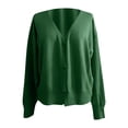 thumbnail image 4 of Yuyuzo Womens Cardigan Sweater Long Sleeve V Neck Button down Cropped Jackets Fall Winter Outwear Solid Color, 4 of 4