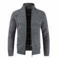 thumbnail image 1 of Cardigan à Col Montant pour Hommes, Pull à Fermeture Éclair, Veste en Tricot à Manches Longues, 1 of 5