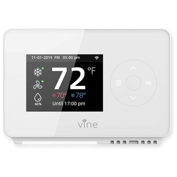 Vine TJ-225B Wi Fi Thermostat Programmable 7 Jours et 8 Périodes pour Maison Intelligente