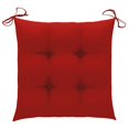 thumbnail image 3 of vidaXL Garden Chairs with Red Cushions 3 pcs Solid Teak Wood, 3 of 5