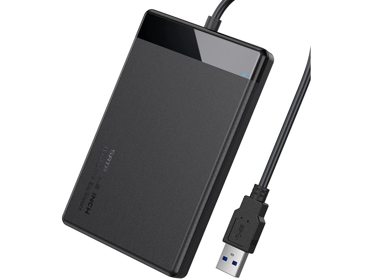 2.5 Inch SATA to USB 3.0 Tool-free External Hard Drive Enclosure, USB 3.0 5Gbps Support UASP For 9.5mm & 7mm 2.5" SATA I/II/III HDD SSD, Laptop, MacBook
