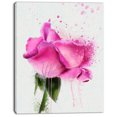 thumbnail image 2 of Beautiful Pink Rose Watercolor - Floral Canvas Art Print, 2 of 4