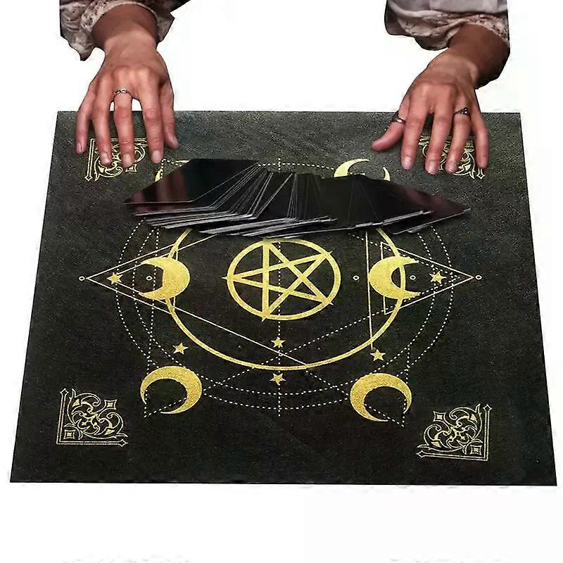 Altar Tarot Tablecloth 49x49cm Hexagram Moon Phase Patterned Astrology Tarot Card Game Supplies For Astrologist Divination