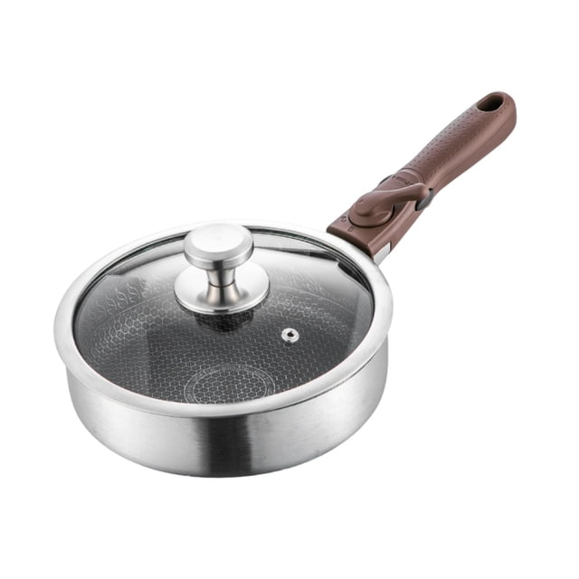 GROWTH TANK Poêle à Frire Antiadhésive avec Poignée Amovible Poêle à Sauter Casserole Poêlon Rond avec Couvercle