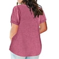 thumbnail image 3 of asjyhkr Plus Size Womens Summer Tops Short Sleeve T Shirts Loose Stretch Soft Comfy Tees Solid Basic Blouses, 3 of 6