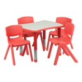thumbnail image 1 of Bowery Hill Ensemble de Table d'Activité en Plastique/acier avec 4 Chaises Empilables Rouge, 1 of 1
