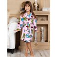 thumbnail image 2 of Up Past 8 Girls' Bathrobe Fuzzy Hooded Robe Sleepwear, 2 of 8