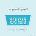 thumbnail image 4 of Diaper Genie Easy Roll Odour Lock Diaper Pail Refill, Unscented, 30 Bags, 4 of 12