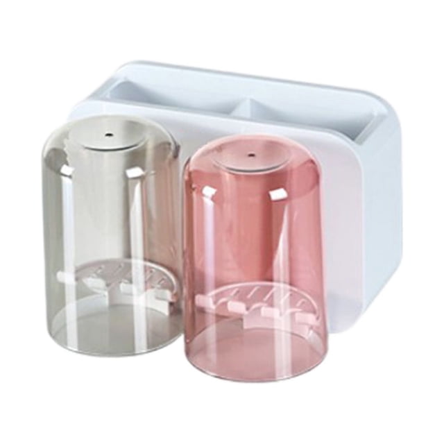 Birdeem Toothbrush Cup Holder Set for Bathrooms Toothbrush Holder Wall Mounted with Cup Dispenser with Toothbrush Cup Tray Bathroom Toothbrush Toothpaste Dispenser