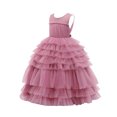 thumbnail image 3 of HAWEE Flower Girl Wedding Princess Communion Long Dress Pageant Formal Evening Dance Maxi Floor Length Puffy Gown, 3 of 7