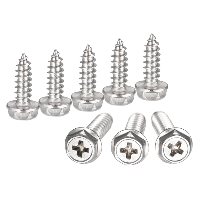 Unique Bargains Rondelle Hexagonale Phillips en Acier Inoxydable 304 M5 x 16 mm à Vis Autotaraudeuses, Lot de 25