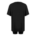 thumbnail image 3 of UPPADA Ensembles 2 Pcs pour Femmes Grande Taille Été Tuniques à Manches Courtes et Ensembles de Shorts Amples Ensembles de Pyjamas Ajustés Noir, TG, 3 of 6